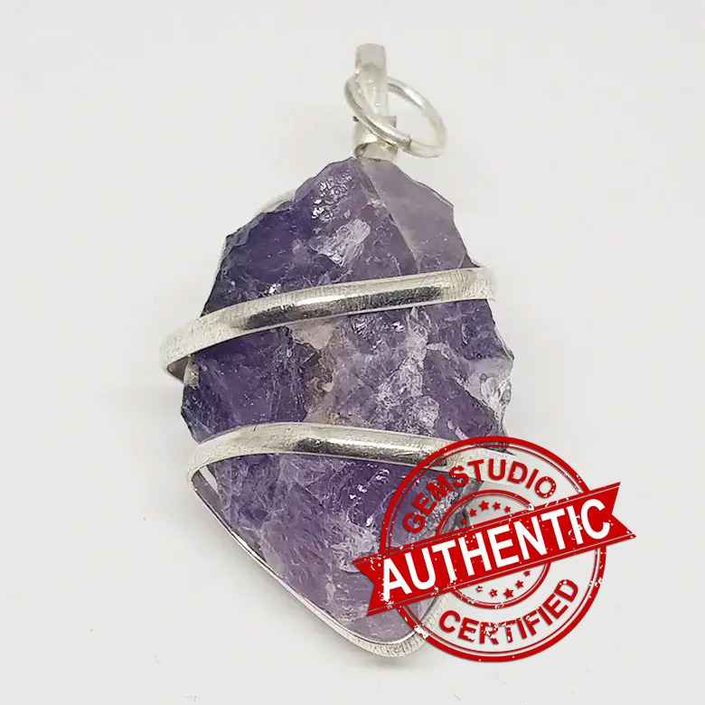 Amethyst Quartz Spiral Pendant